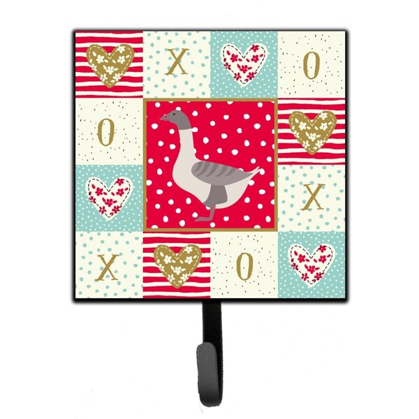 Carolines Treasures 4.25 x 1 x 7 in. Buff Grey Back Goose Love Leash or Key Holder CK5328SH4 - main